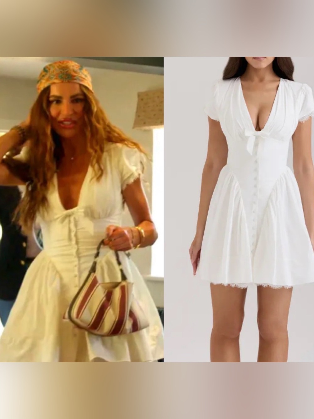 HOUSE OF CB 'Emiliana' White Stretch Cotton Mini Dress/Small US 4-6 $269 - Picture 4 of 7